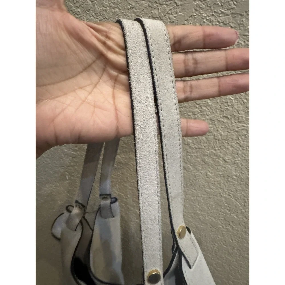 Anna Paola Cream Suede Hobo Bag Luce